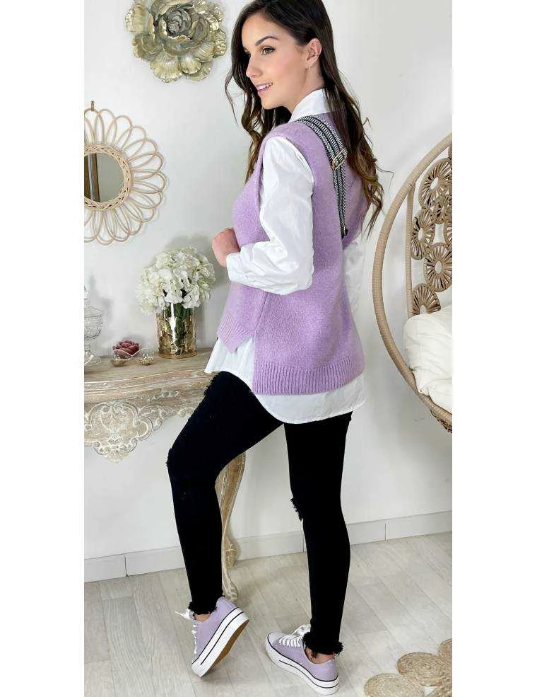 Mon Pull Sans Manches Lila Col V Tout Doux 4 Mon Pull Sans Manches Lila Col V Tout Doux – Image 2
