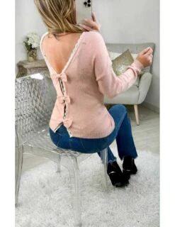 * Mon Pull Tout Doux Rose Pale " Jolis Nœuds"