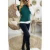 Mon Pull Vert Foncé Sans Manches "épaulé" -Elegance Douce Boutique mon pull vert fonce sans manches epaule