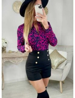 Mon Short "black & Boutons Dorés" -Elegance Douce Boutique mon short black boutons dores 1