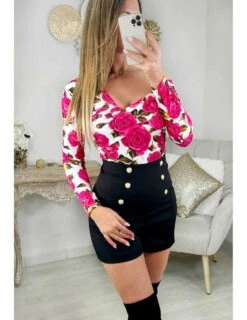 Mon Short "black & Boutons Dorés" -Elegance Douce Boutique mon short black boutons dores 3