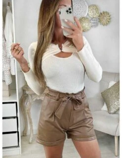 Mon Short Style Cuir Basic Caramel