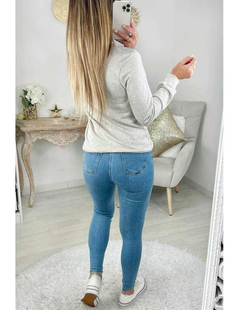 Mon Sweat Gris Clair Chiné " Amour Gloire Beauté" 4 Mon Sweat Gris Clair Chiné " Amour Gloire Beauté" – Image 2