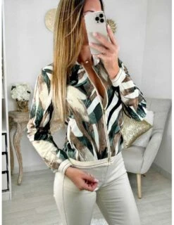 Mon Teddy Léger "cream & Kaki Leafs"