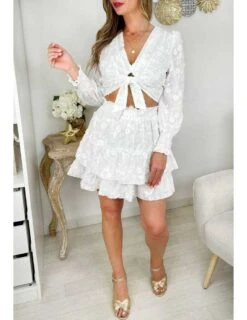 Mon Top Blanc " Broderie & Noué"