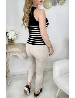 Mon Top Côtelé " Style Marinière" -Elegance Douce Boutique mon top cotele style mariniere 2