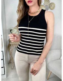 Mon Top Côtelé " Style Marinière"