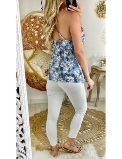 Mon Top Dos Croisé "bleu Ciel Fleuri" -Elegance Douce Boutique mon top dos croise bleu ciel fleuri 2