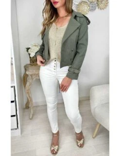 Mon Trench Court Kaki 8 Mon Trench Court Kaki -Elegance Douce Boutique mon trench court kaki 2