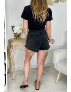 Short Noir Taille Haute Destroy 9 Short Noir Taille Haute Destroy -Elegance Douce Boutique short noir taille haute destroy 3