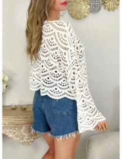 Top Blanc "style Crochet" 7 Top Blanc "style Crochet" -Elegance Douce Boutique top blanc style crochet 2