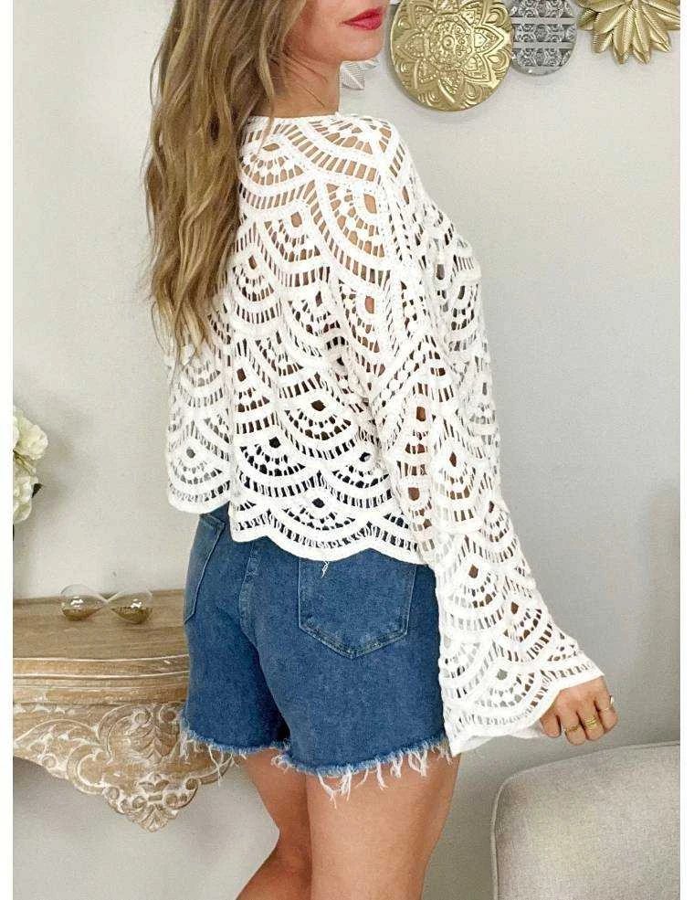 Top Blanc "style Crochet" 5 Top Blanc "style Crochet" – Image 3