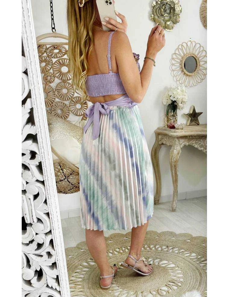 Elegance Douce Boutique 21 Elegance Douce Boutique -Elegance Douce Boutique jolie jupe plissee pastel tie and dye 1